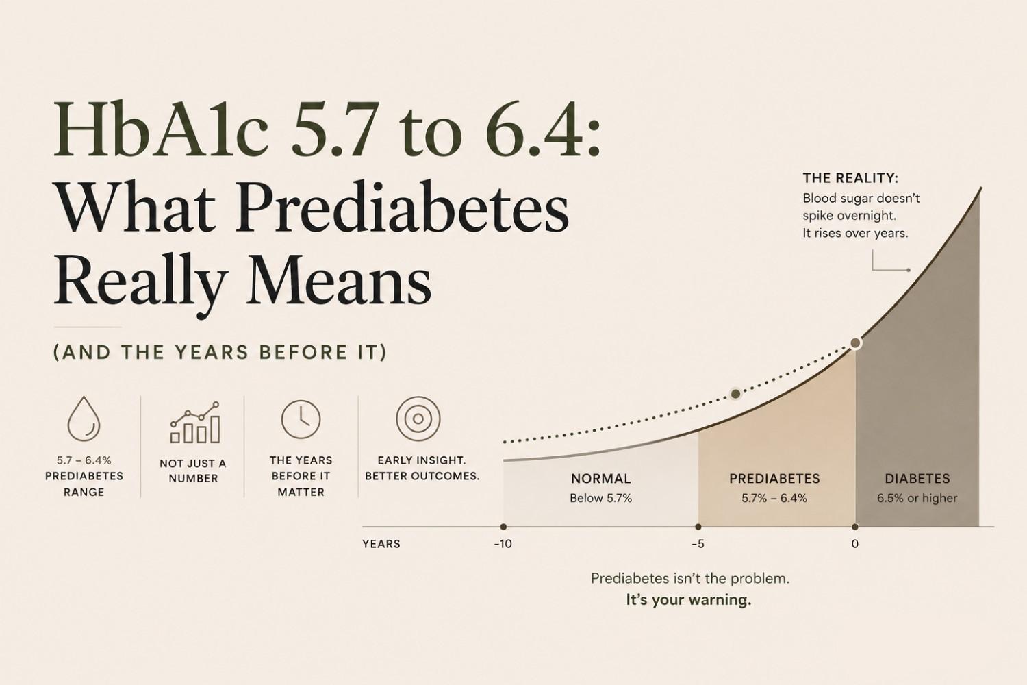 HbA1c 5.7 to 6.4: What Prediabetes Really Means (and the Years Before It)